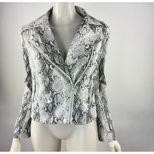 Cupcakes and Cashmere Beatrix Snake Moto Jacket Women S NWOT‎ $148 Vegan Leather
